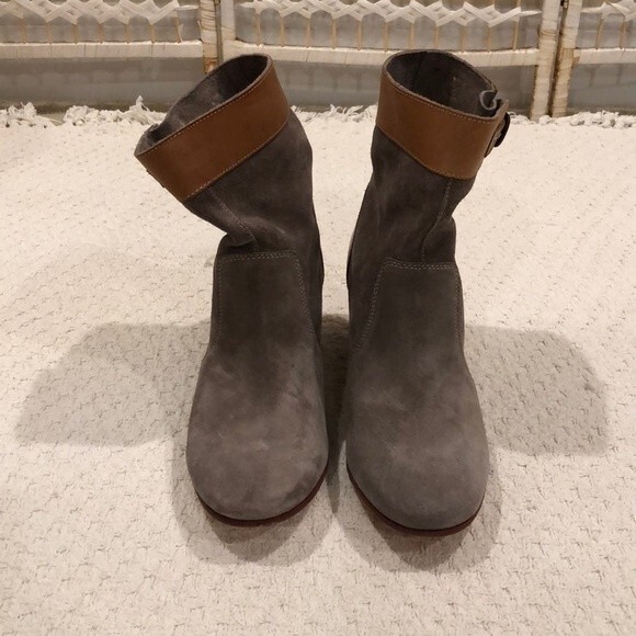 Sebago Handcrafted Leather Suede Nell Ankle Heeled Booties Size 10M - Picture 2 of 6